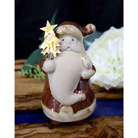 Pier 1 Ceramic Figurines Set of 4 Christmas Bear, Santa, Snowman Reindeer in Box - Picture 11 of 12